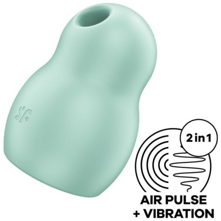 Vibratore Pro To Go 1 Doppio Stimolatore E Verde - SATISFYER AIR PULSE - Succhia Clitoride | erosidea.com
