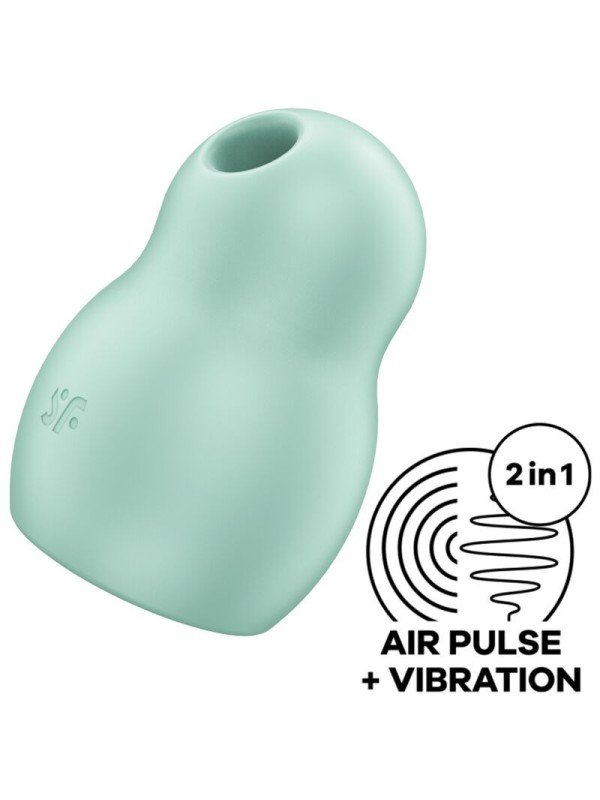 Vibratore Pro To Go 1 Doppio Stimolatore E Verde - SATISFYER AIR PULSE - Succhia Clitoride | erosidea.com