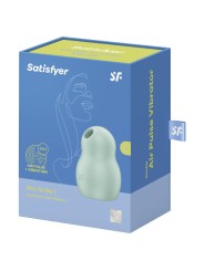 Vibratore Pro To Go 1 Doppio Stimolatore E Verde - SATISFYER AIR PULSE - Succhia Clitoride | erosidea.com