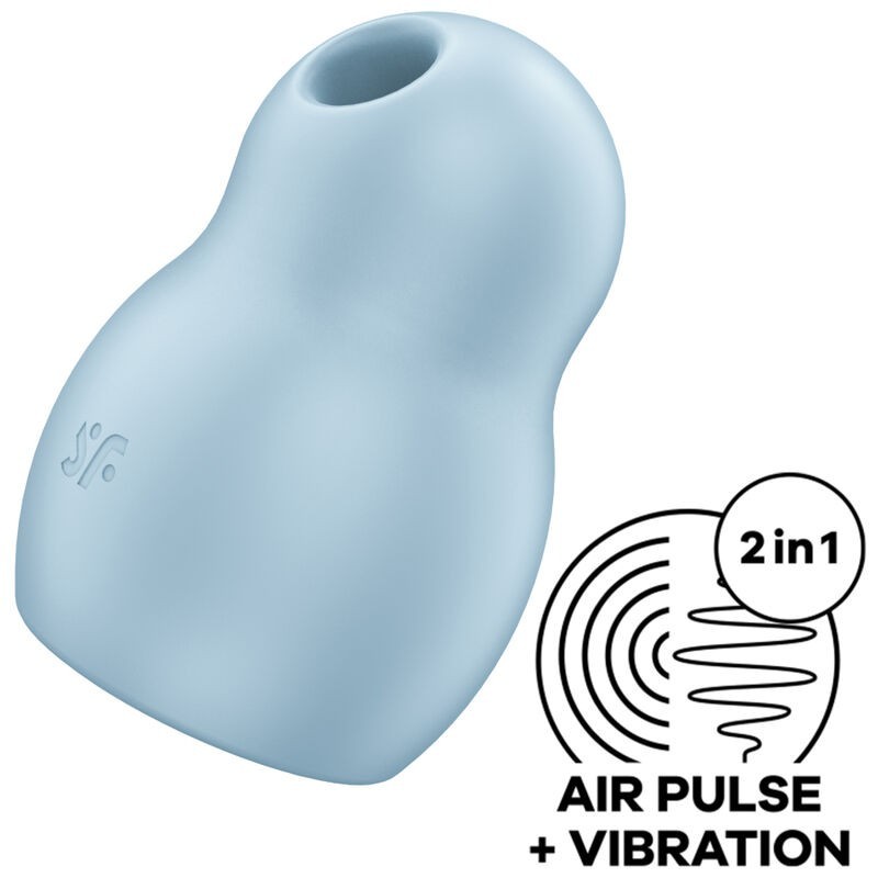 Vibratore Pro To Go 1 Doppio Stimolatore E Blu - SATISFYER AIR PULSE - Succhia Clitoride | erosidea.com