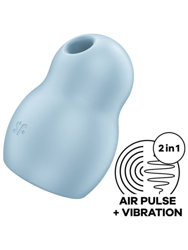 Vibratore Pro To Go 1 Doppio Stimolatore E Blu - SATISFYER AIR PULSE - Succhia Clitoride | erosidea.com