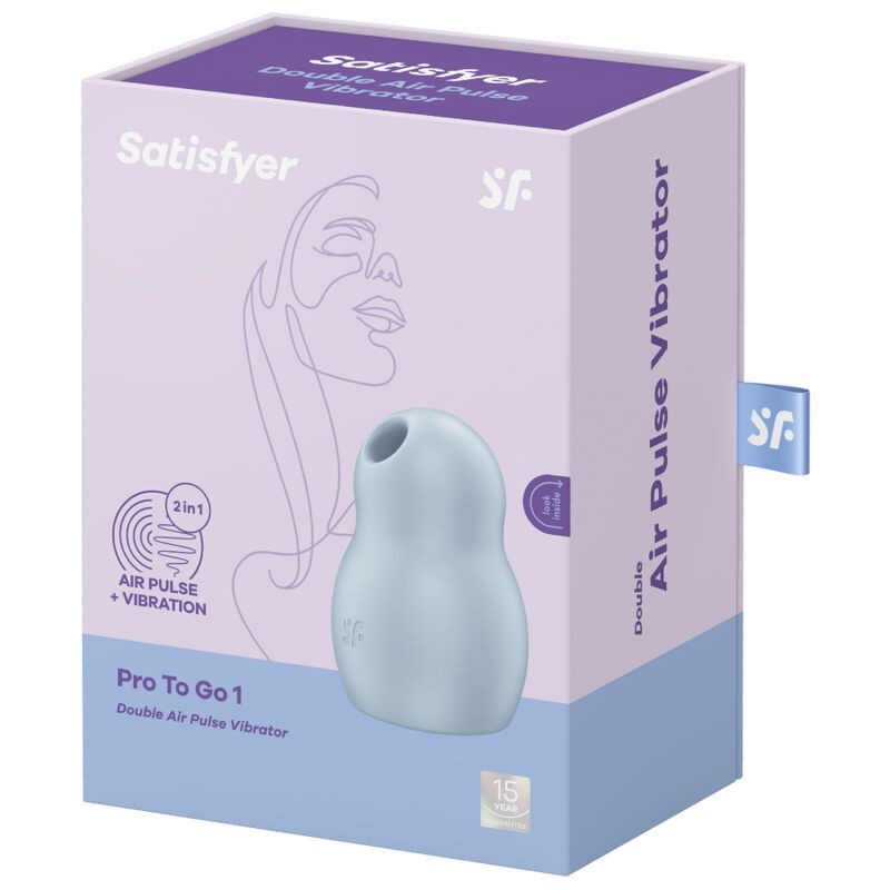 Vibratore Pro To Go 1 Doppio Stimolatore E Blu - SATISFYER AIR PULSE - Succhia Clitoride | erosidea.com