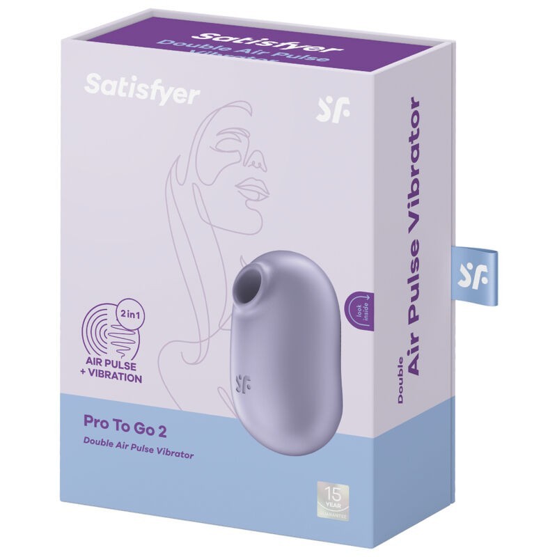 Satisfyer - Pro To Go 2 Doppio Stimolatore E Vibratore Viola - SATISFYER AIR PULSE - Succhia Clitoride | erosidea.com