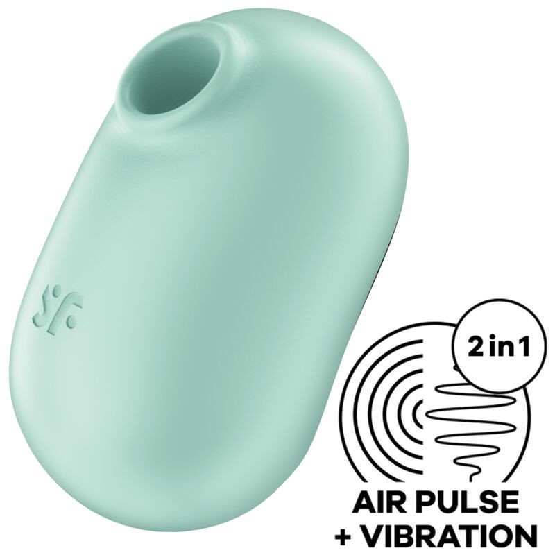 Pro To Go 2 Doppio Stimolatore E Vibratore Verde - SATISFYER AIR PULSE - Succhia Clitoride | erosidea.com