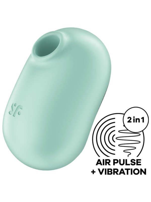 Pro To Go 2 Doppio Stimolatore E Vibratore Verde - SATISFYER AIR PULSE - Succhia Clitoride | erosidea.com