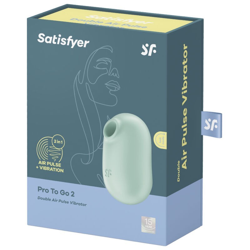 Pro To Go 2 Doppio Stimolatore E Vibratore Verde - SATISFYER AIR PULSE - Succhia Clitoride | erosidea.com