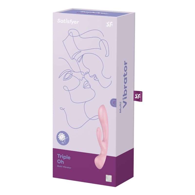 Triple Oh Vibrazione Ibrida Rosa - SATISFYER VIBRATOR - Vibratori | erosidea.com