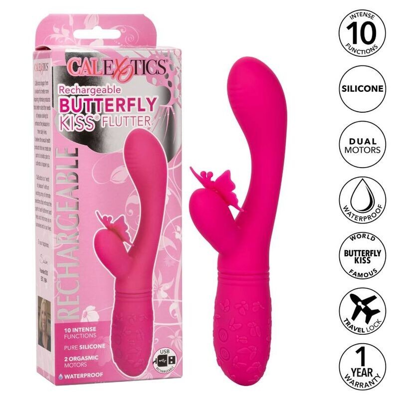 California Exotics - Butterfly Kiss Flutter Rosa - CALIFORNIA EXOTICS - Vibratori Rabbit | erosidea.com