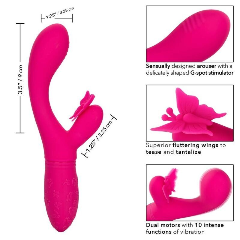 California Exotics - Butterfly Kiss Flutter Rosa - CALIFORNIA EXOTICS - Vibratori Rabbit | erosidea.com