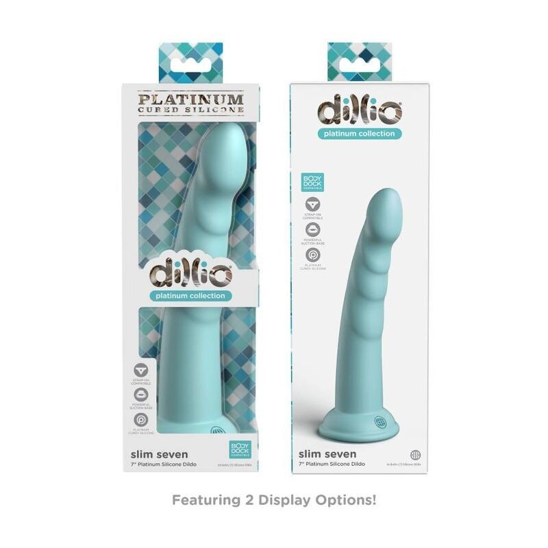 Dildo Slim Seven Dillio Platinum 1778 Cm Verde - DILLIO - Dildo Realistici | erosidea.com