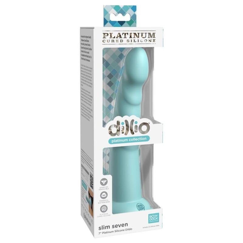Dildo Slim Seven Dillio Platinum 1778 Cm Verde - DILLIO - Dildo Realistici | erosidea.com