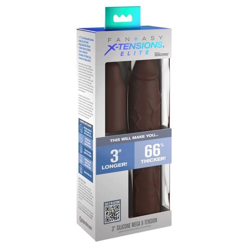 Fantasy X- Tensions - Pipedreams Sleeve 2286 Cm + 762 Cm Plug Brown - FANTASY X-TENSIONS - Plug e Catene Anali | erosidea.com