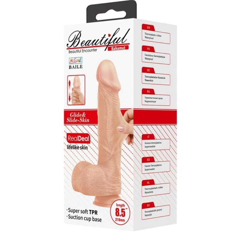 Bellissimo Incontro Dildo Realistico Flessibile Bahamut 21.8 Cm Naturale - BAILE DILDOS - Dildo Realistici | erosidea.com