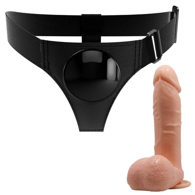 Imbragatura Slip Universale Con Dildo Tom 20 Cm Naturale - PRETTY LOVE - Strap-on e Imbracature | erosidea.com