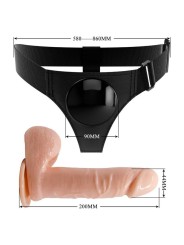 Imbragatura Slip Universale Con Dildo Tom 20 Cm Naturale - PRETTY LOVE - Strap-on e Imbracature | erosidea.com