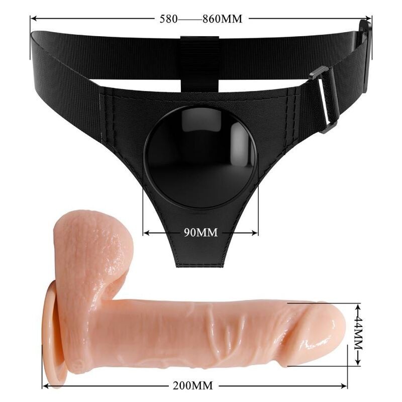 Imbragatura Slip Universale Con Dildo Tom 20 Cm Naturale - PRETTY LOVE - Strap-on e Imbracature | erosidea.com