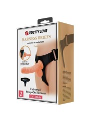 Imbragatura Slip Universale Con Dildo Tom 20 Cm Naturale - PRETTY LOVE - Strap-on e Imbracature | erosidea.com