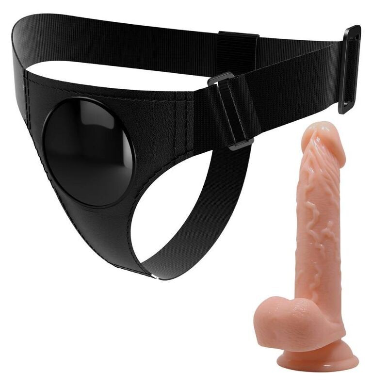 Imbragatura Slip Universale Con Dildo Kevin 19 Cm Naturale - PRETTY LOVE - Strap-on e Imbracature | erosidea.com
