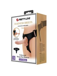 Imbragatura Slip Universale Con Dildo Kevin 19 Cm Naturale - PRETTY LOVE - Strap-on e Imbracature | erosidea.com