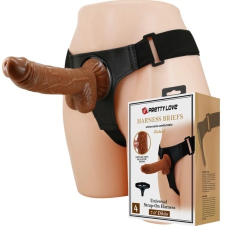 Imbragatura Slip Universale Imbragatura Con Dildo Micheal 20 Cm Nero - PRETTY LOVE - Strap-on e Imbracature | erosidea.com
