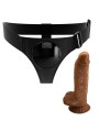 Imbragatura Slip Universale Imbragatura Con Dildo Micheal 20 Cm Nero - PRETTY LOVE - Strap-on e Imbracature | erosidea.com