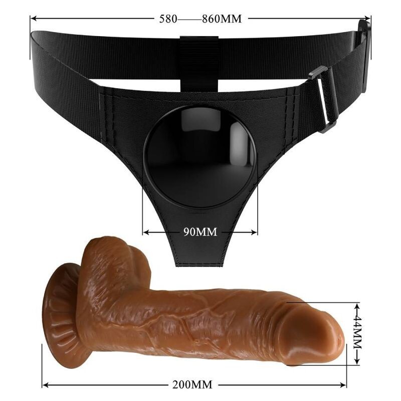 Imbragatura Slip Universale Imbragatura Con Dildo Micheal 20 Cm Nero - PRETTY LOVE - Strap-on e Imbracature | erosidea.com