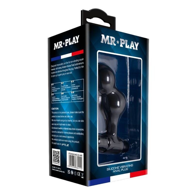 Vibratore Mr Play Plug Anale In Silicone Nero - MR PLAY - Plug e Catene Anali | erosidea.com