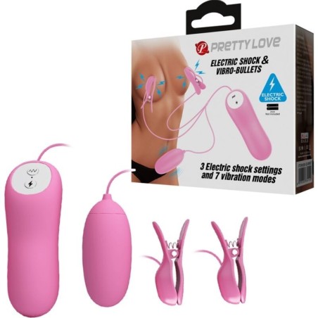 Pretty Love - Pinzetta Con Vibrazione Ed Elettroshock Rosa - PRETTY LOVE - Vibratori | erosidea.com