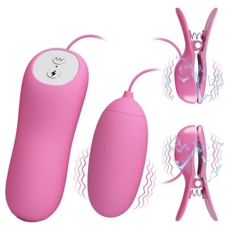 Pretty Love - Pinzetta Con Vibrazione Ed Elettroshock Rosa - PRETTY LOVE - Vibratori | erosidea.com