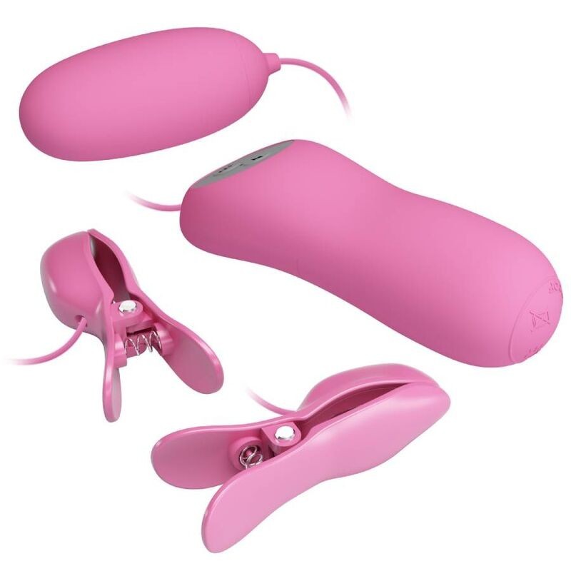 Pretty Love - Pinzetta Con Vibrazione Ed Elettroshock Rosa - PRETTY LOVE - Vibratori | erosidea.com