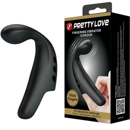 Pretty Love - Ditale Vibratore Gorgon Nero - PRETTY LOVE FLIRTATION - Vibratori | erosidea.com