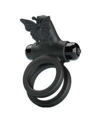 Pretty Love - Doppio Anello Vibrante Con Stimolatore Nero - PRETTY LOVE MALE - Anelli Fallici | erosidea.com