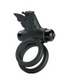 Pretty Love - Doppio Anello Vibrante Con Stimolatore Nero - PRETTY LOVE MALE - Anelli Fallici | erosidea.com