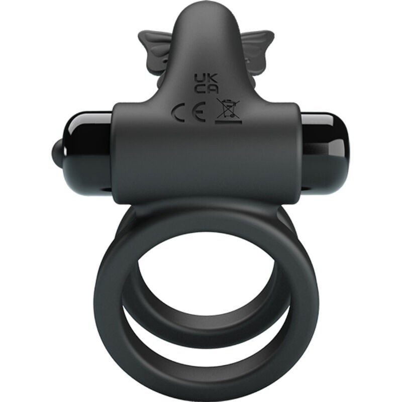 Pretty Love - Doppio Anello Vibrante Con Stimolatore Nero - PRETTY LOVE MALE - Anelli Fallici | erosidea.com