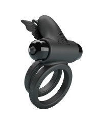 Pretty Love - Doppio Anello Vibrante Con Stimolatore Nero - PRETTY LOVE MALE - Anelli Fallici | erosidea.com