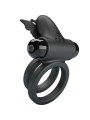 Pretty Love - Doppio Anello Vibrante Con Stimolatore Nero - PRETTY LOVE MALE - Anelli Fallici | erosidea.com