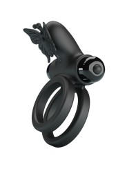 Pretty Love - Doppio Anello Vibrante Con Stimolatore Nero - PRETTY LOVE MALE - Anelli Fallici | erosidea.com