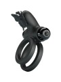 Pretty Love - Doppio Anello Vibrante Con Stimolatore Nero - PRETTY LOVE MALE - Anelli Fallici | erosidea.com