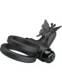 Pretty Love - Doppio Anello Vibrante Con Stimolatore Nero - PRETTY LOVE MALE - Anelli Fallici | erosidea.com
