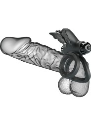 Pretty Love - Doppio Anello Vibrante Con Stimolatore Nero - PRETTY LOVE MALE - Anelli Fallici | erosidea.com