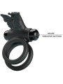 Pretty Love - Doppio Anello Vibrante Con Stimolatore Nero - PRETTY LOVE MALE - Anelli Fallici | erosidea.com