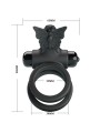 Pretty Love - Doppio Anello Vibrante Con Stimolatore Nero - PRETTY LOVE MALE - Anelli Fallici | erosidea.com
