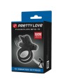 Pretty Love - Doppio Anello Vibrante Con Stimolatore Nero - PRETTY LOVE MALE - Anelli Fallici | erosidea.com