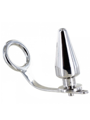 Metal Hard - Anello In Acciaio Duro Con Tappo Anale 80 X 55 Mm - METAL HARD - Plug e Catene Anali | erosidea.com