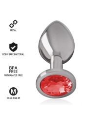 Intense - Plug Anale In Metallo Con Cristallo Rosso Misura M - INTENSE ANAL TOYS - Plug e Catene Anali | erosidea.com