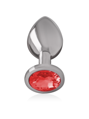 Intense - Plug Anale In Metallo Con Cristallo Rosso Misura M - INTENSE ANAL TOYS - Plug e Catene Anali | erosidea.com
