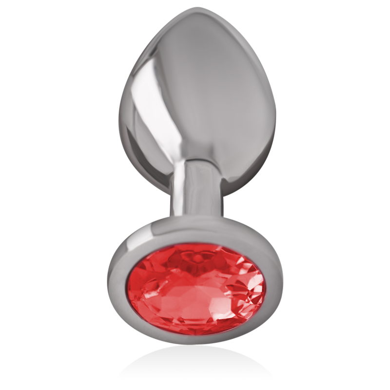 Intense - Plug Anale In Metallo Con Cristallo Rosso Misura M - INTENSE ANAL TOYS - Plug e Catene Anali | erosidea.com