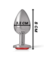 Intense - Plug Anale In Metallo Con Cristallo Rosso Misura M - INTENSE ANAL TOYS - Plug e Catene Anali | erosidea.com