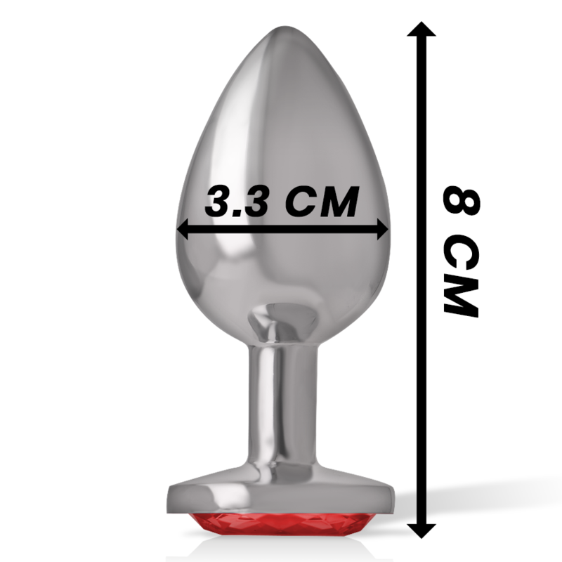 Intense - Plug Anale In Metallo Con Cristallo Rosso Misura M - INTENSE ANAL TOYS - Plug e Catene Anali | erosidea.com