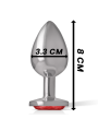 Intense - Plug Anale In Metallo Con Cristallo Rosso Misura M - INTENSE ANAL TOYS - Plug e Catene Anali | erosidea.com